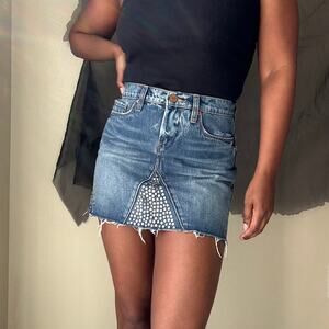 BlankNYC Studded Denim Mini Skirt Size 26